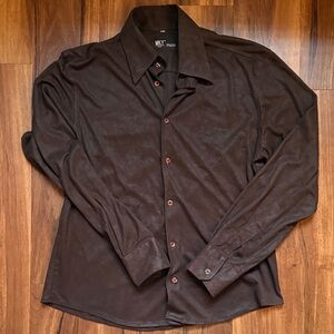 Vintage Brown Button-Up Shirt